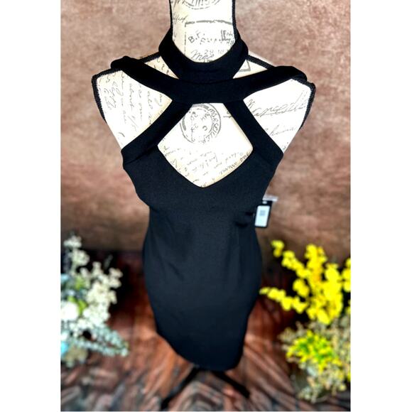 Bebe Halter Neck Bodycon Midi Dress - Black - size S - Picture 4 of 15